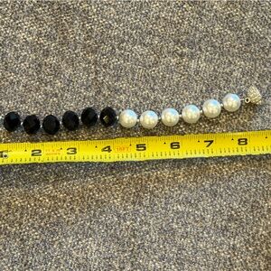 WHBM Elegant Black and White Beaded Necklace & Bracelet